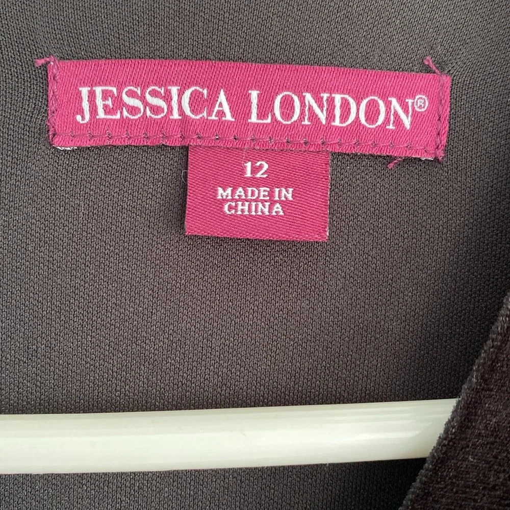 Jessica London long sleeve velvet and rayon black jumpsuit size 12 - Picture 3 of 6